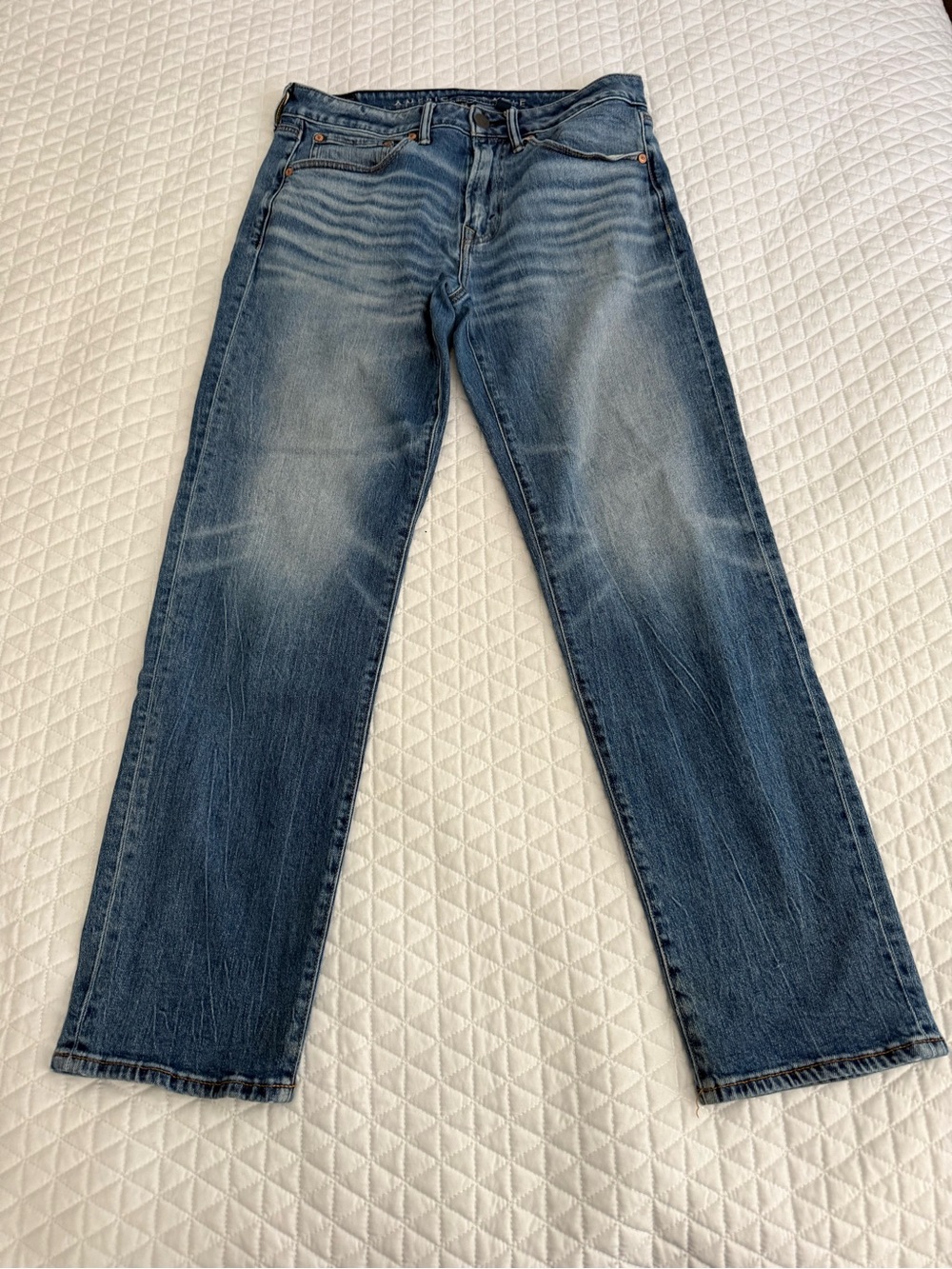 American Eagle Outfitters Blue Straight-Leg Jeans